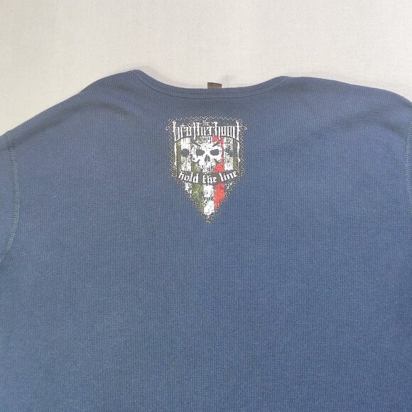 Moto rider Black Helmet crew neck knit pullover men's size XL dark blue graphic - Picture 4 of 8